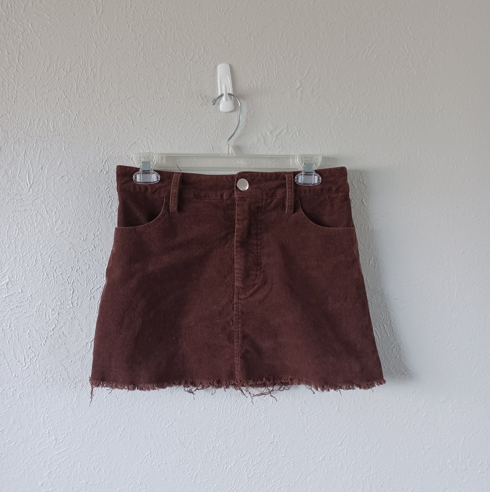 Forever 21 Chocolate Mini Skirt Raw Hem